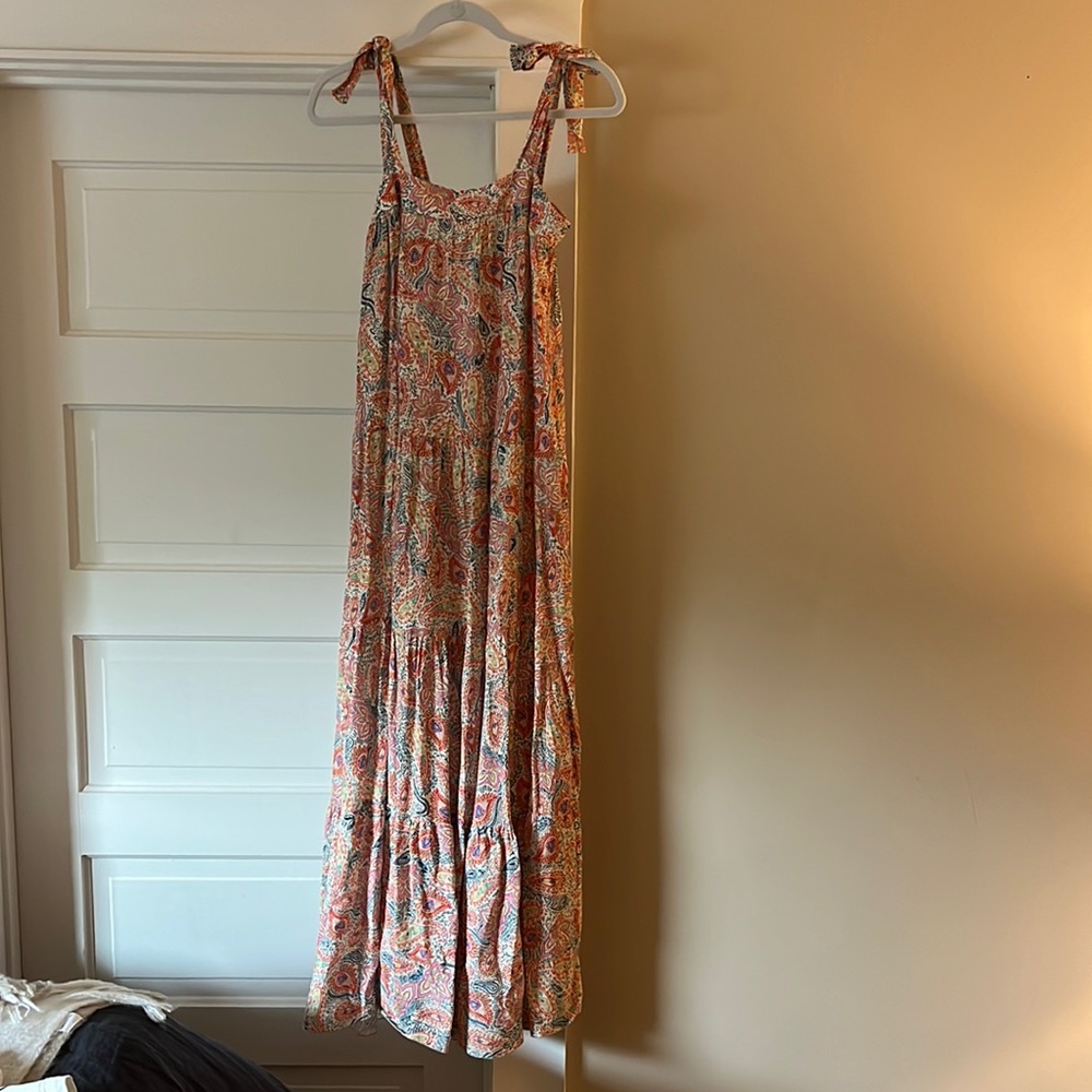 Pink multi color maxi dress